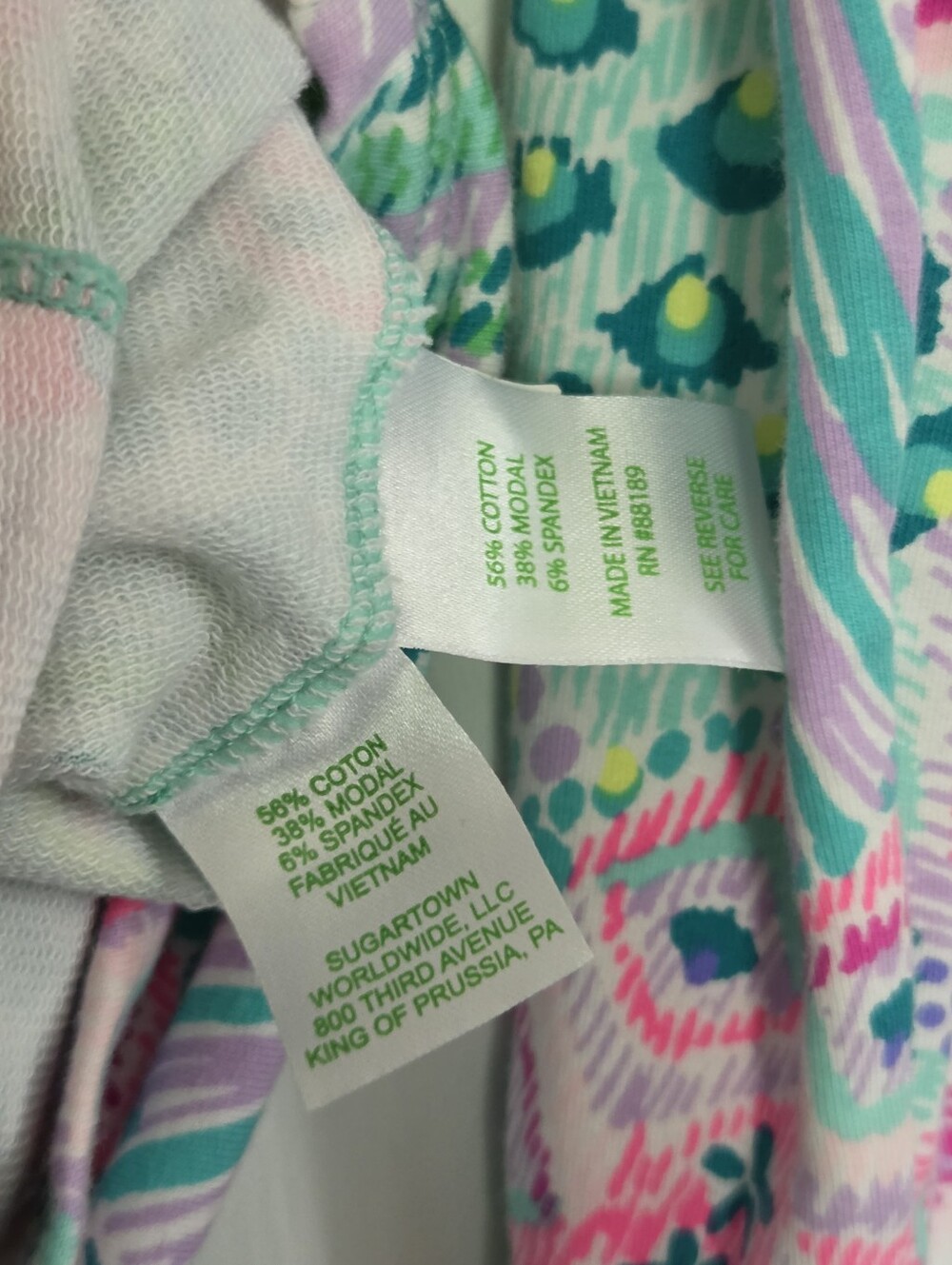 Lilly Pulitzer Pink & Green Palm-Print Quarter-Zip Pullover - Picture 3 of 4